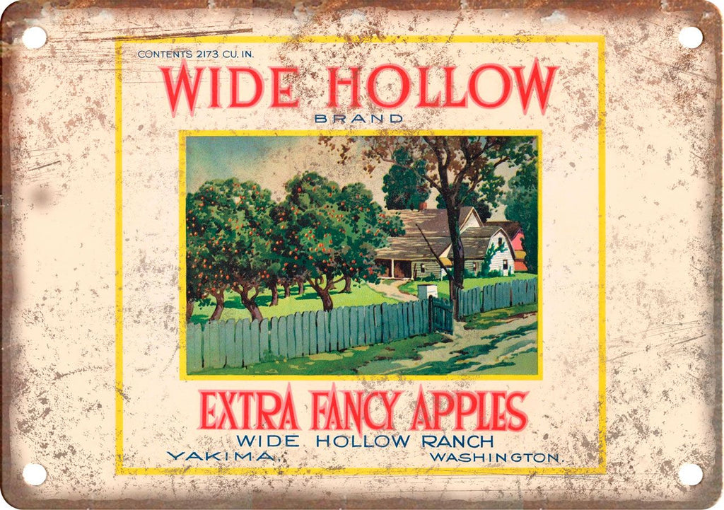 Wide Hollow Brand Fancy Apples Metal Sign
