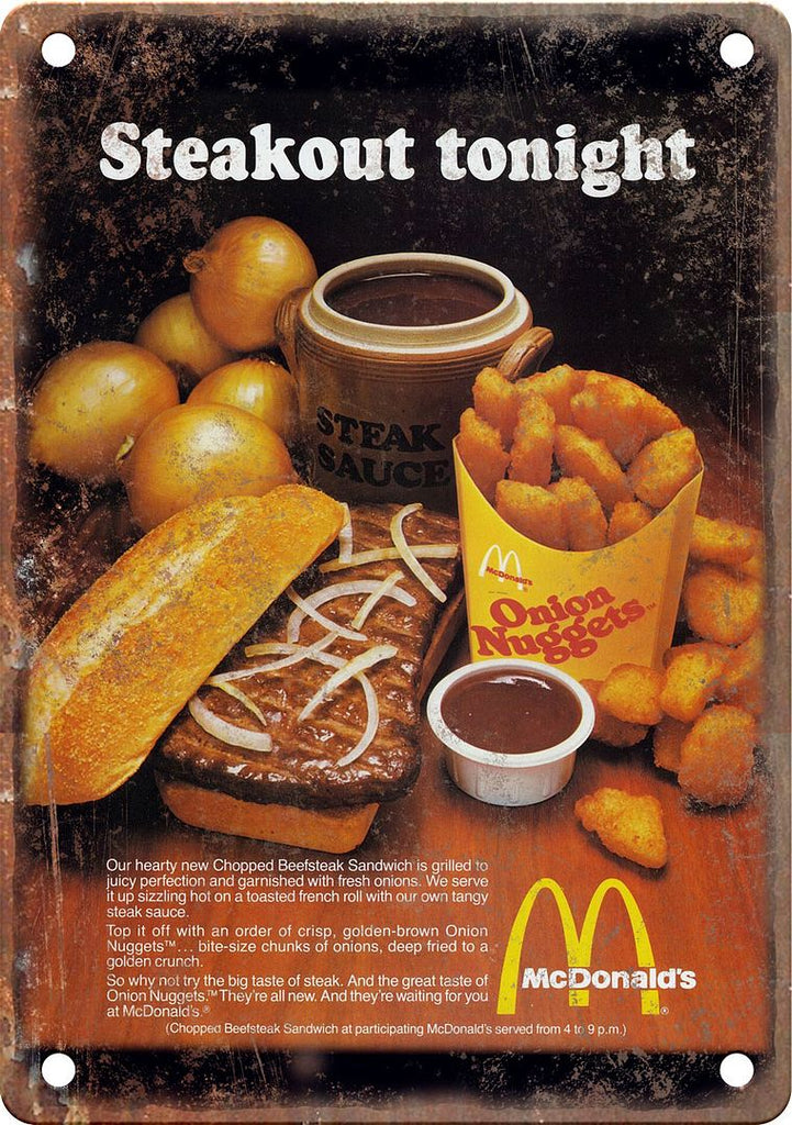 McDonald's Vintage Good Ad Metal Sign