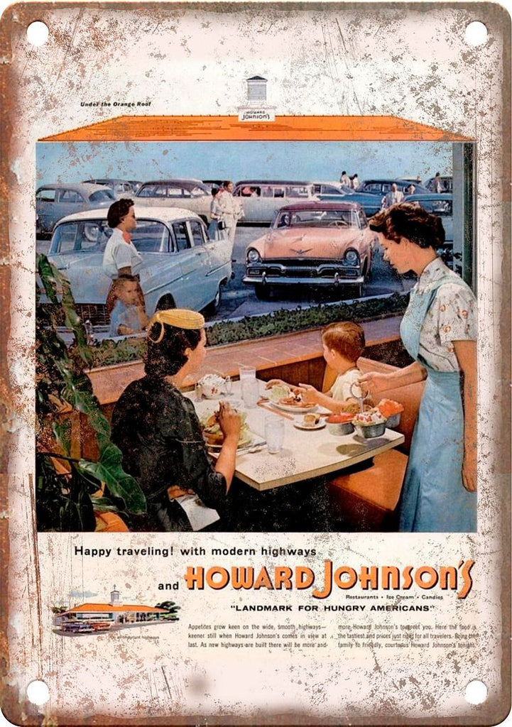 Howard Johnson's Vintage Food Ad Metal Sign