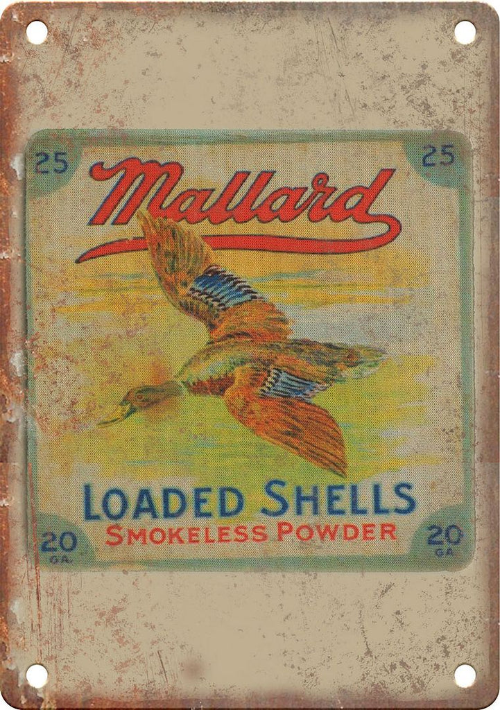 Mallard Loaded Shells Vintage Ad Metal Sign