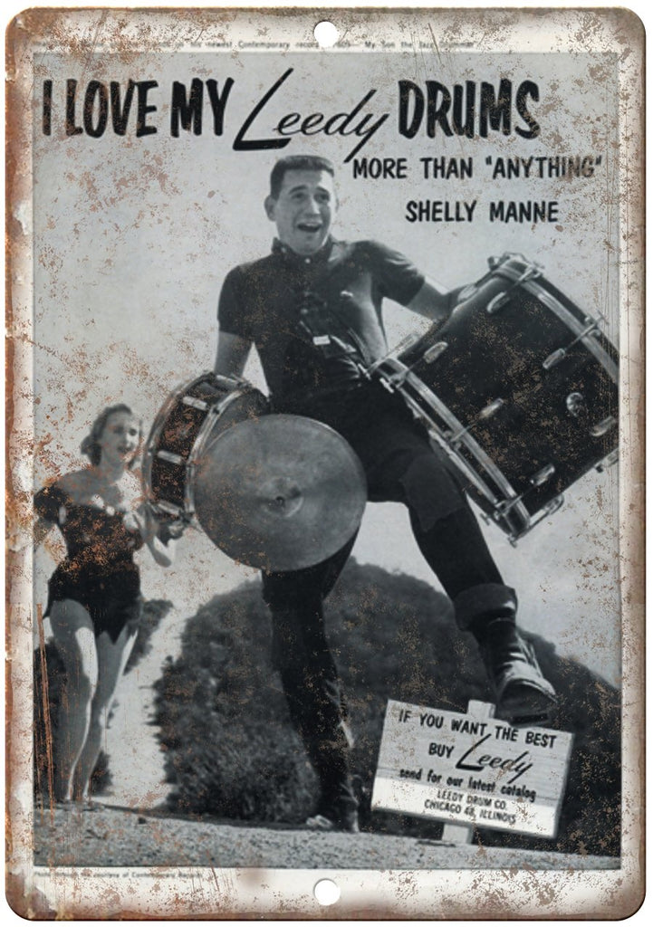 Leedy Drums Vintage Ad Metal Sign