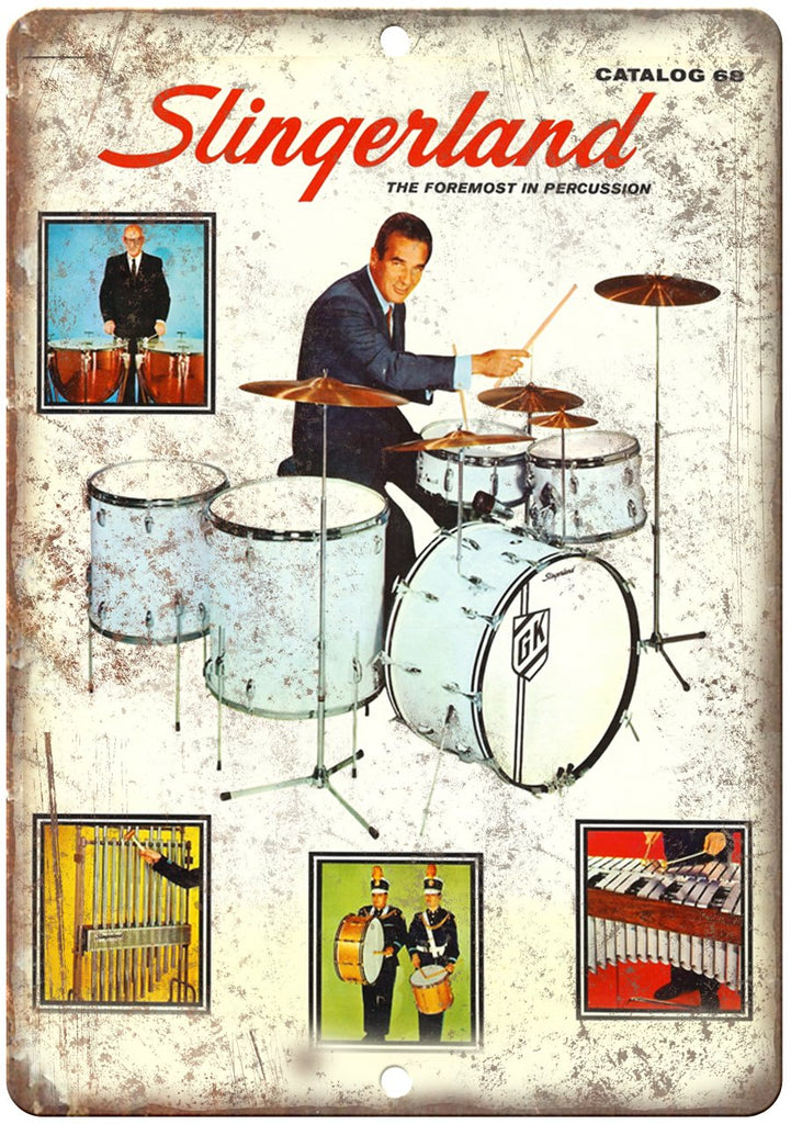 Slingerland Drums Vintage Ad Metal Sign
