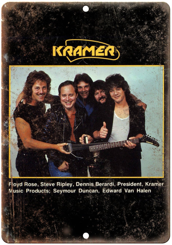 Kramer Electric Guitar Eddie Van Halen Ad Metal Sign