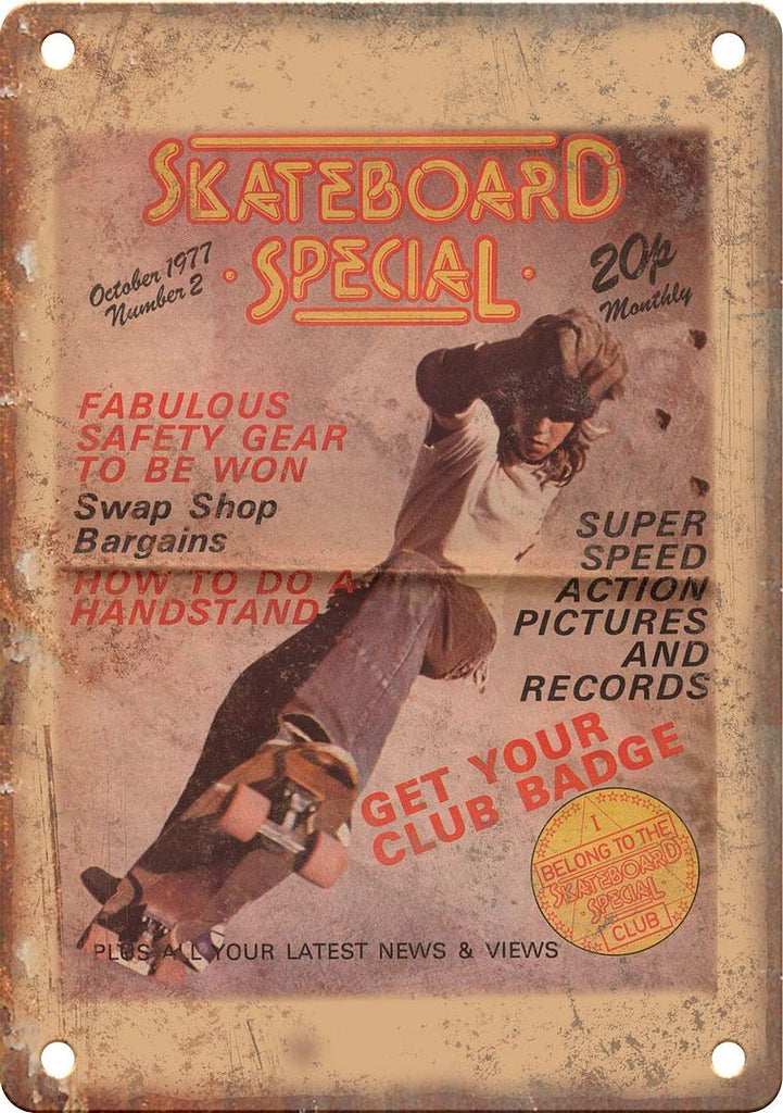 Skateboard Special Vintage Magazine Cover Metal Sign