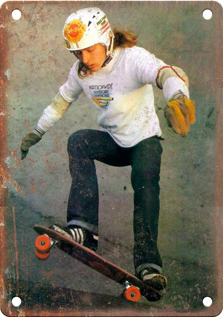 Retro Skateboard Photo Metal Sign