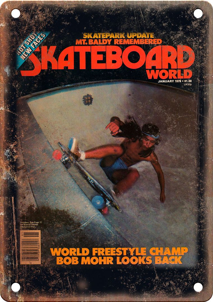 1978 Skateboard World Retro Magazine Cover Metal Sign