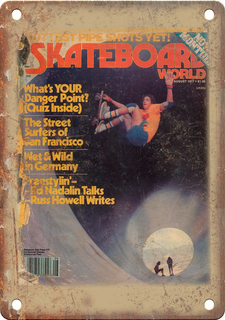 1977 Skateboard World Retro Magazine Cover Metal Sign