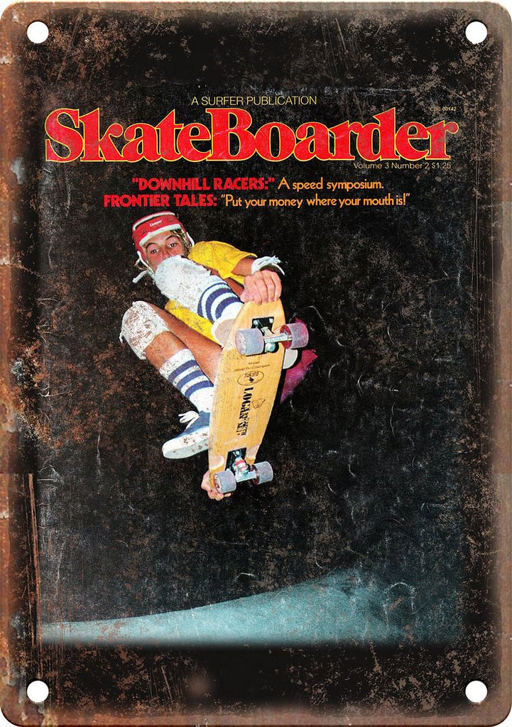 Vintage Skateboarder Magazine Cover Metal Sign