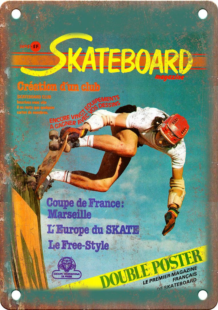 Vintage Skateboard Magazine Cover Metal Sign