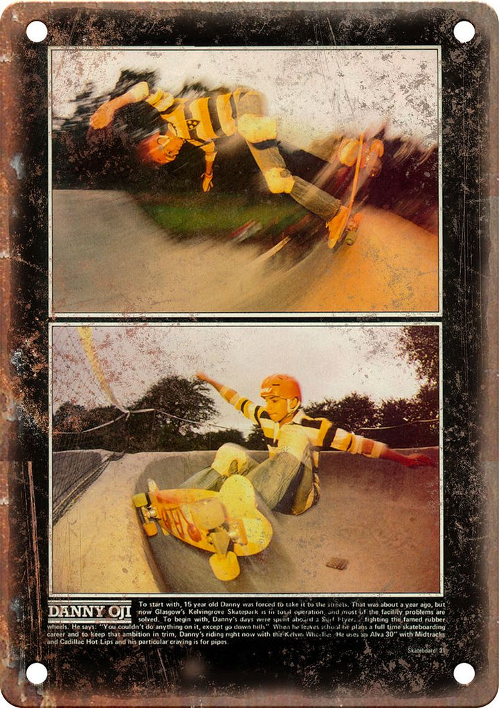 Vintage Skateboard Photo Metal Sign