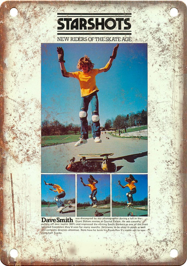 Vintage Skateboard Photo Metal Sign