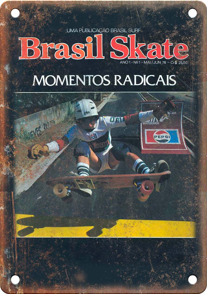 Brasil Skate Magazine Cover Metal Sign