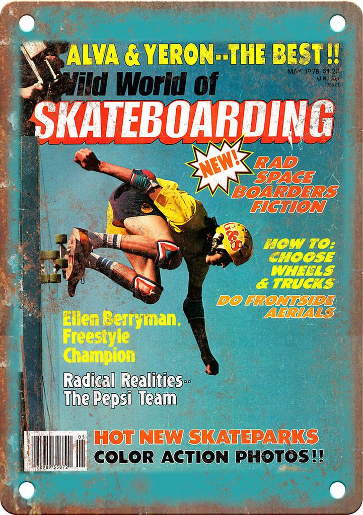 Wild World of Skateboarding Magazine Cover Metal Sign
