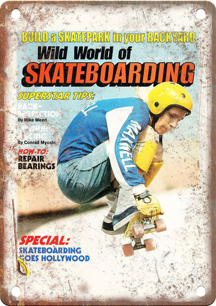 Wild World of Skateboarding Magazine Cover Metal Sign