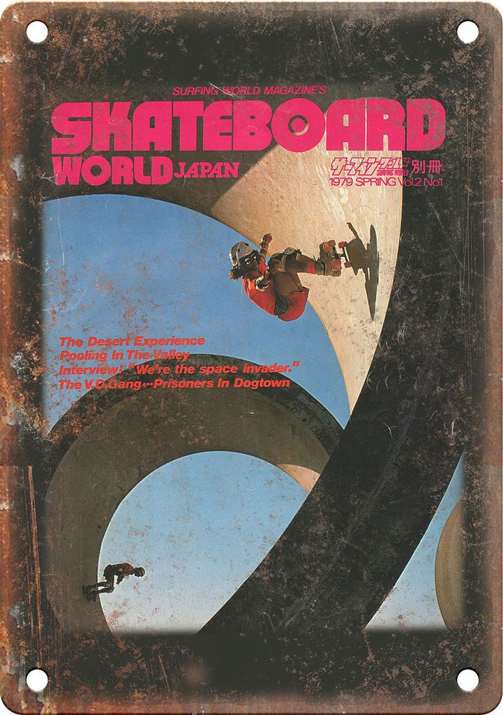 1979 Skateboard World Japan Magazine Metal Sign