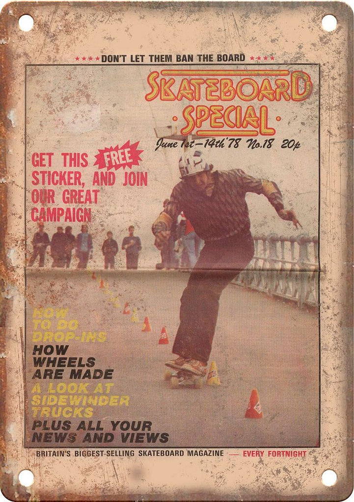 Skateboard Special Vintage Magazine Cover Metal Sign