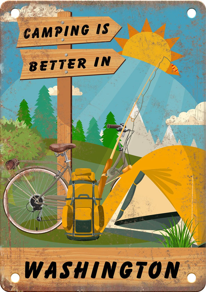 Washington Camping Is Better In Metal Sign