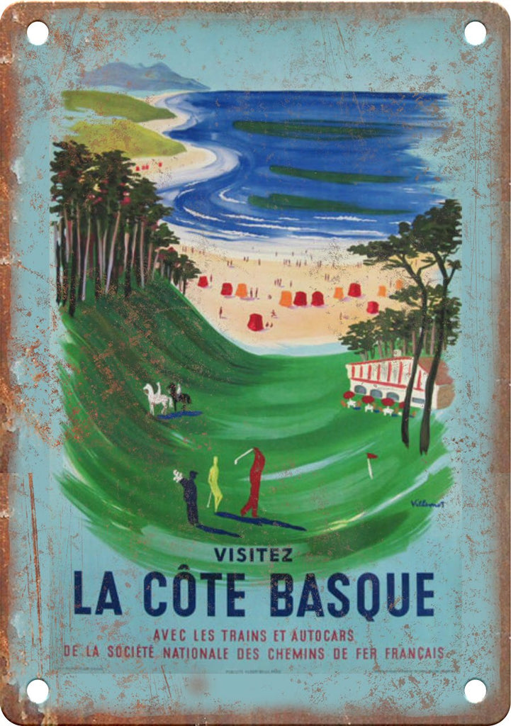 La Cote Basque Vintage Travel Poster Metal Sign