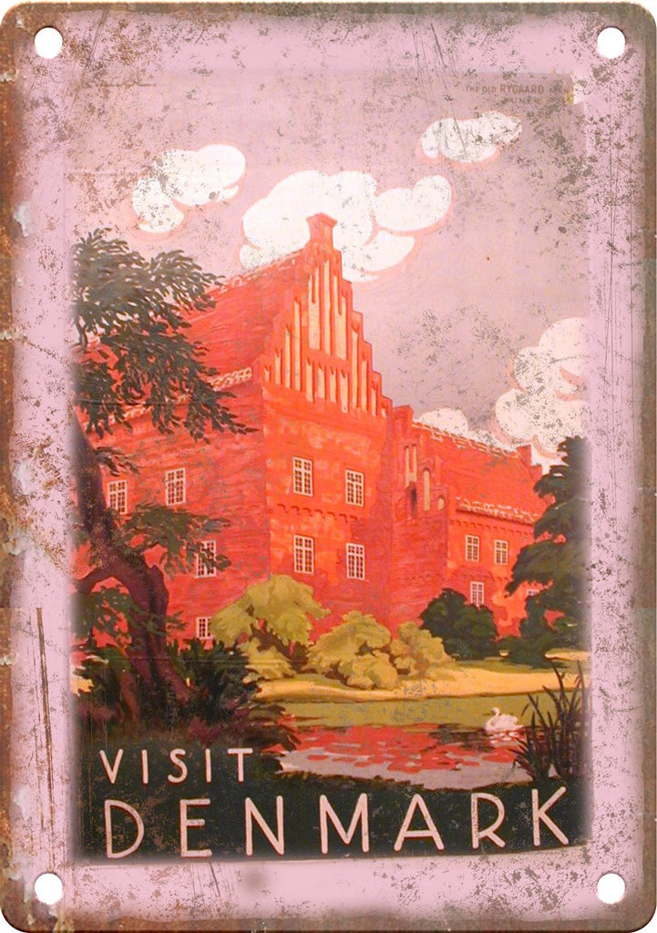 Denmark Vintage Travel Poster Metal Sign