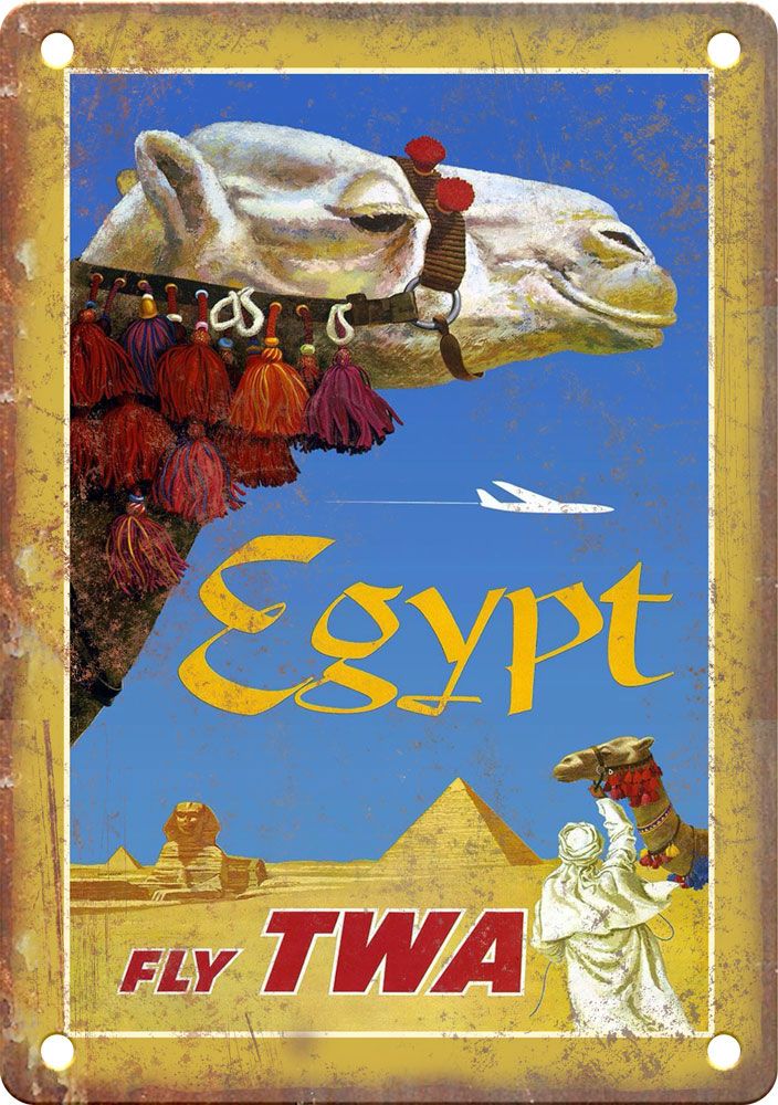 Egypt Vintage Travel Poster Reproduction Metal Sign