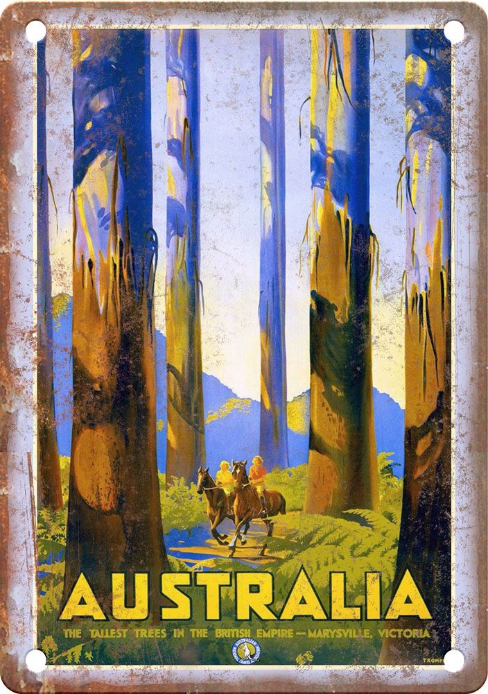 Australia Vintage Travel Poster Reproduction Metal Sign