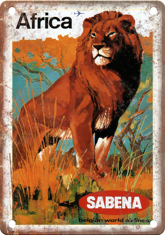 Africa Vintage Travel Poster Reproduction Metal Sign