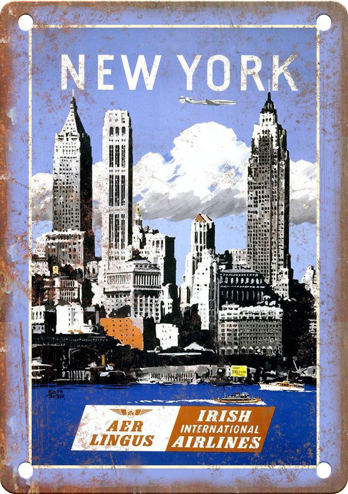 New York Vintage Travel Poster Reproduction Metal Sign