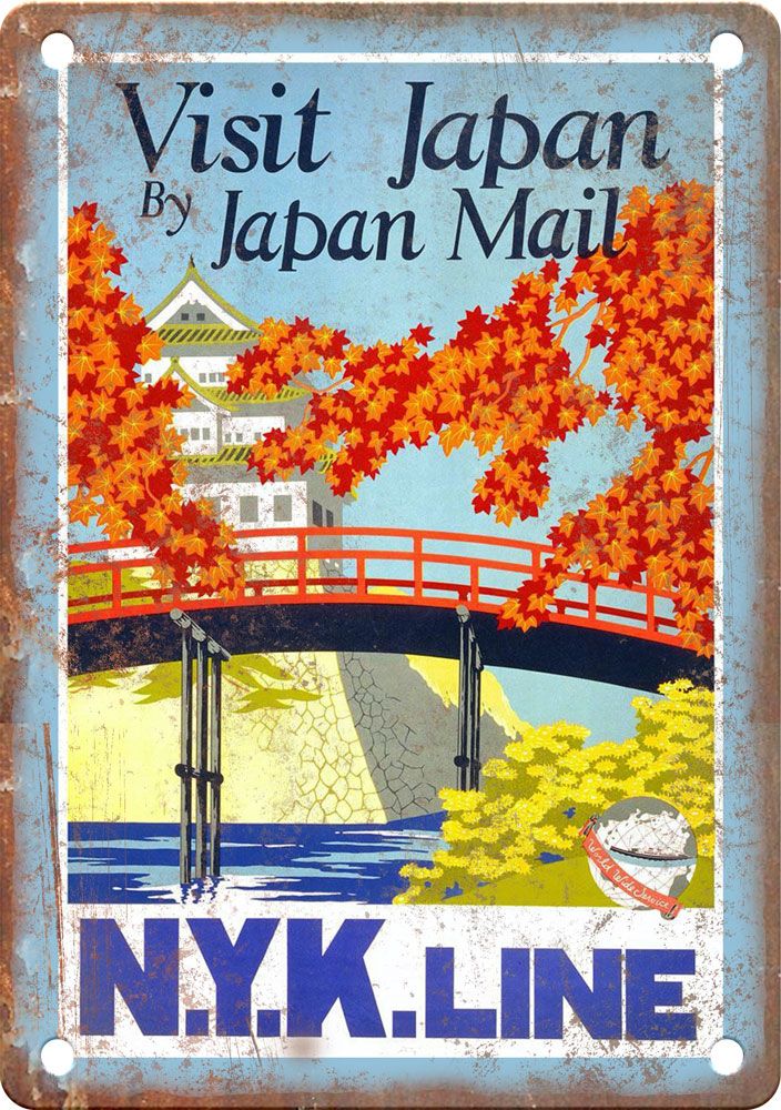Japan Vintage Travel Poster Reproduction Metal Sign