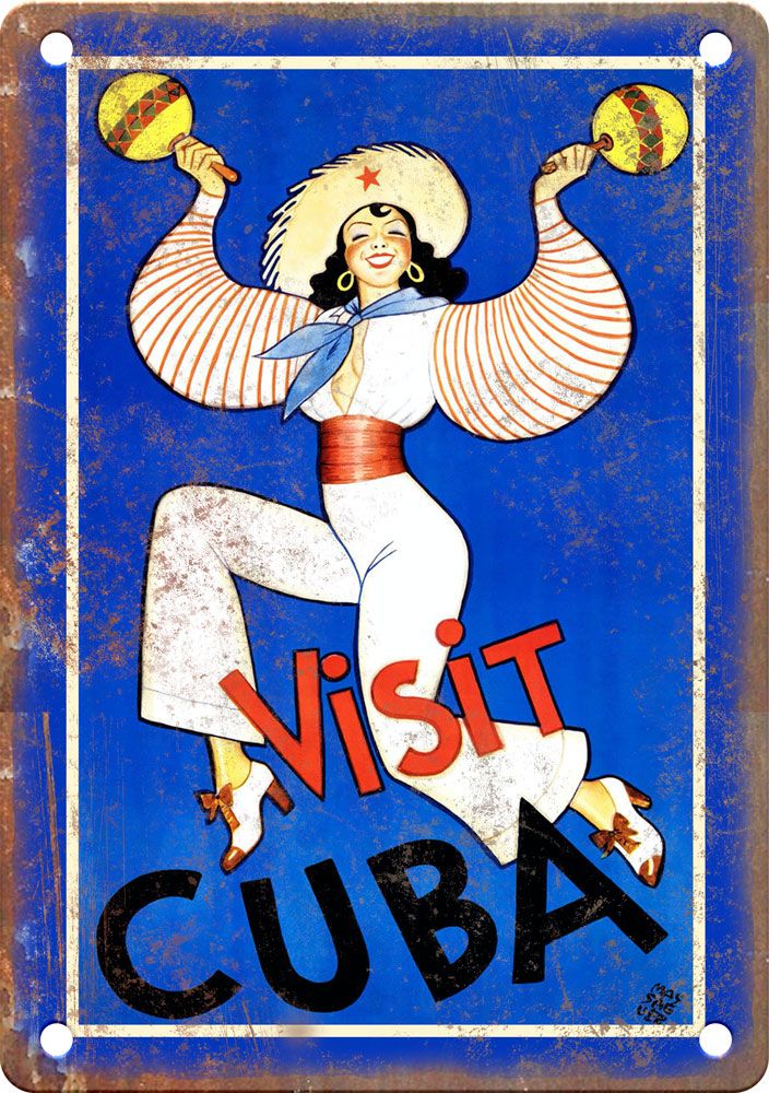 Cuba Vintage Travel Poster Reproduction Metal Sign