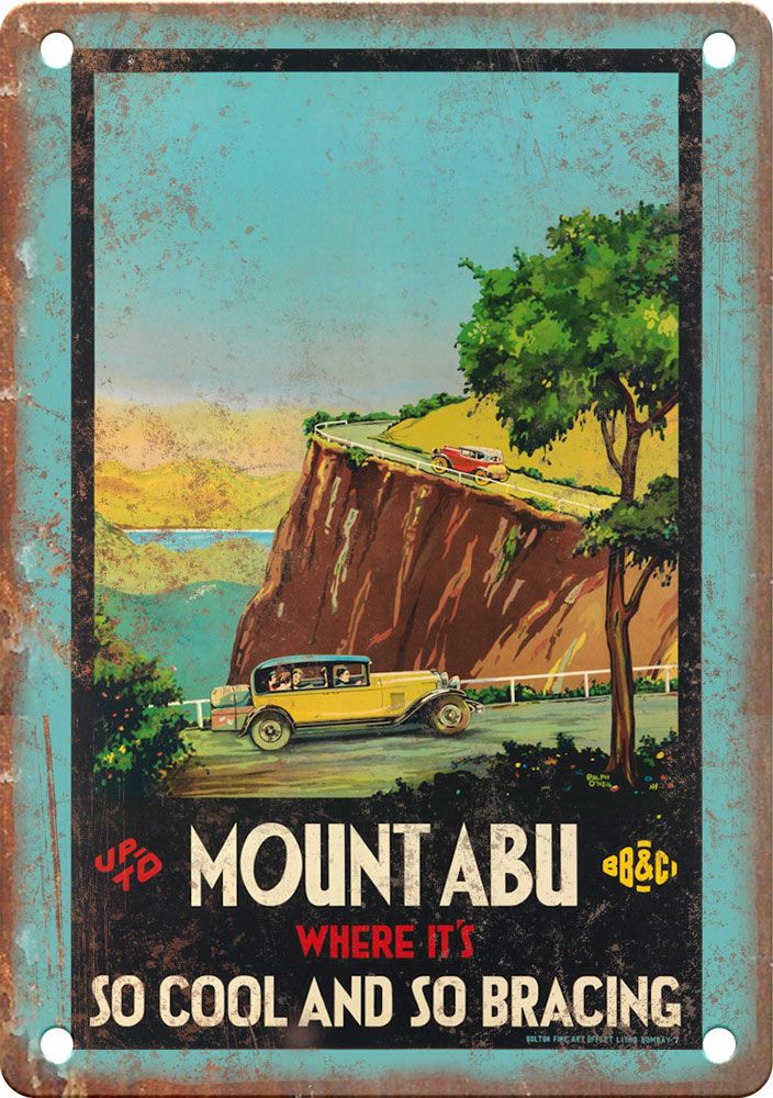Mount Abu Vintage Travel Poster Reproduction Metal Sign