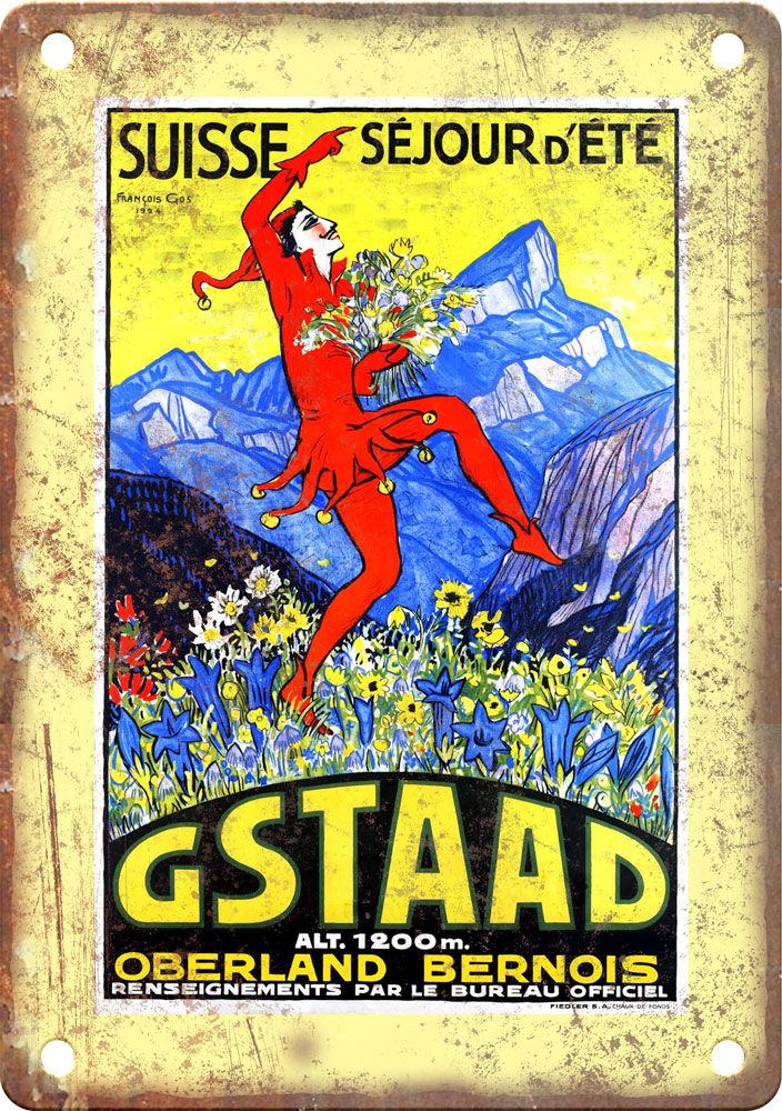 Suisse Vintage Travel Poster Reproduction Metal Sign