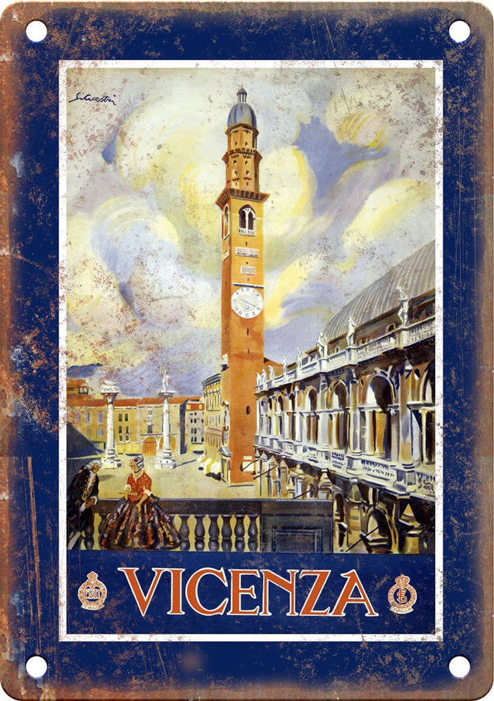 Vicenza Vintage Travel Poster Art Metal Sign