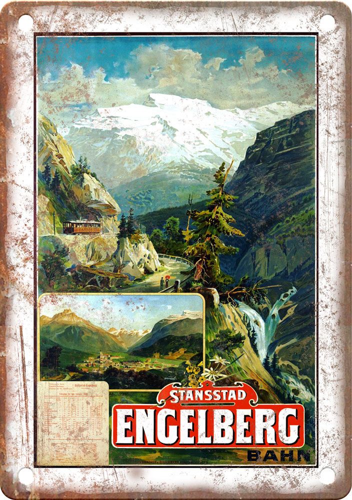 Engelberg Vintage Travel Poster Reproduction Metal Sign