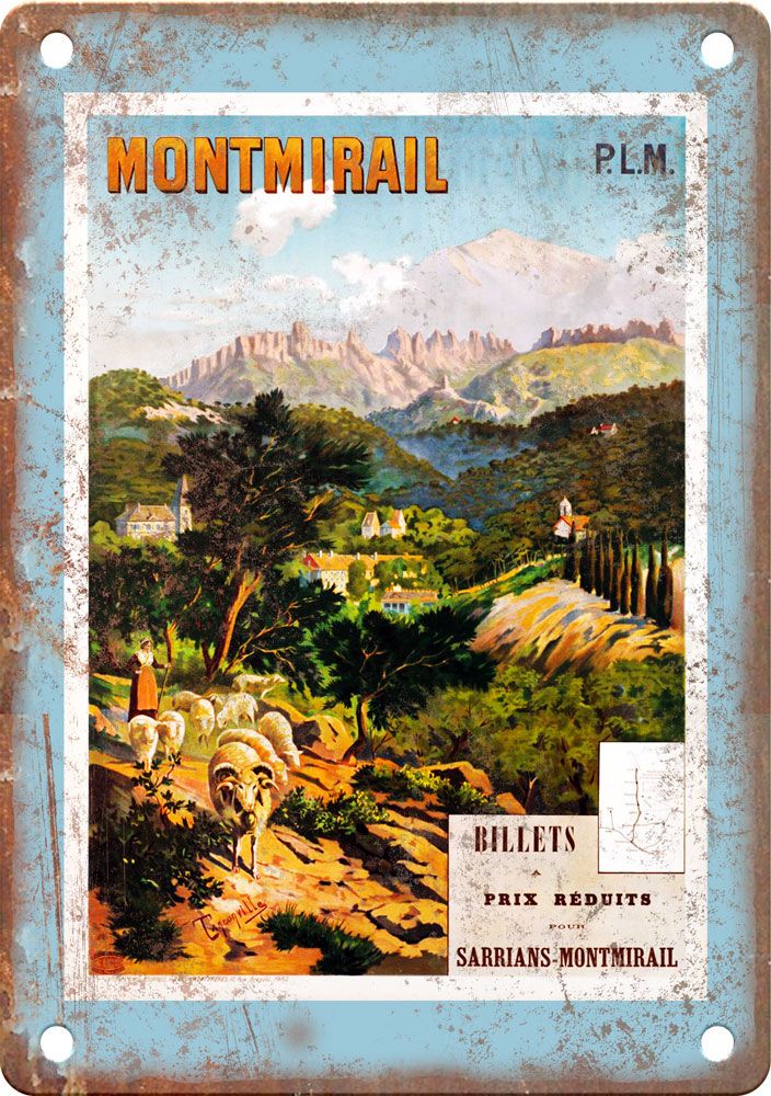 Montmirail Vintage Travel Poster Reproduction Metal Sign