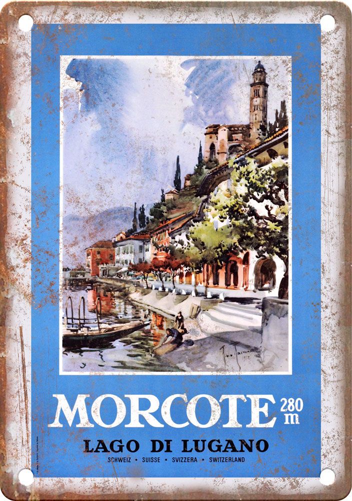Morcote Vintage Travel Poster Reproduction Metal Sign