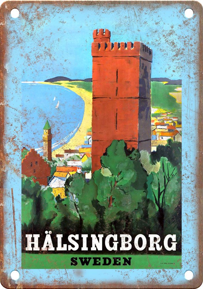 Sweden Vintage Travel Poster Reproduction Metal Sign