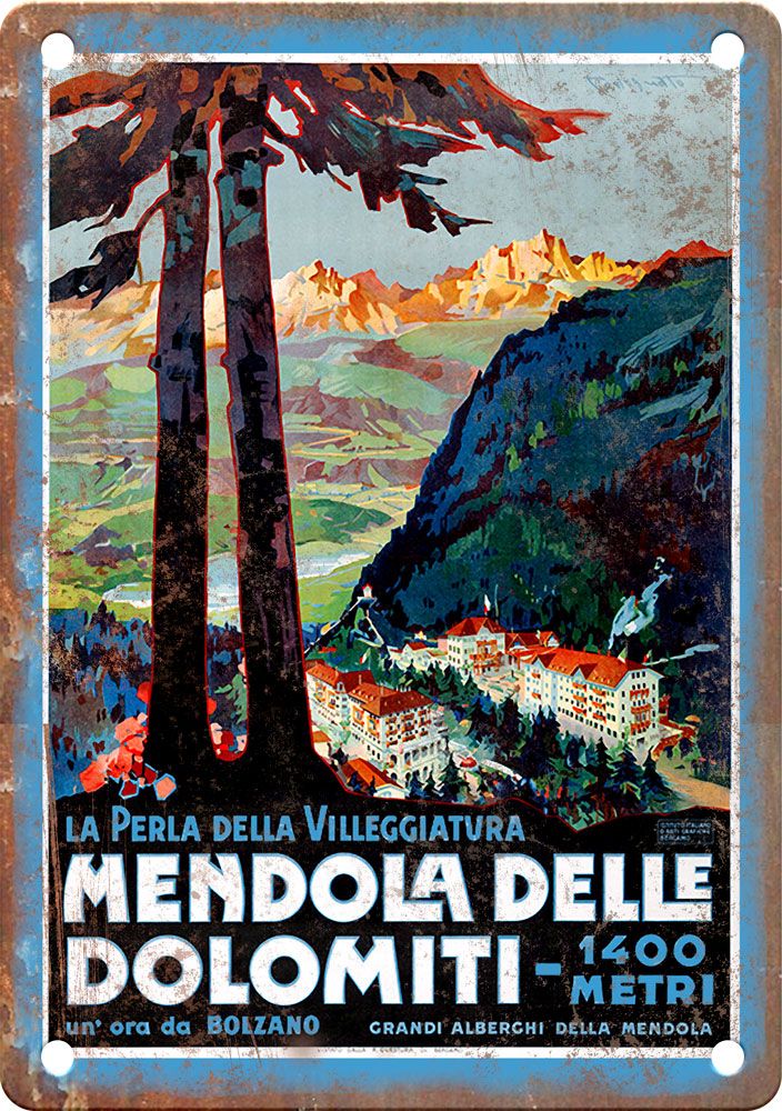 Vintage Villeggiatura Travel Poster Reproduction Metal Sign