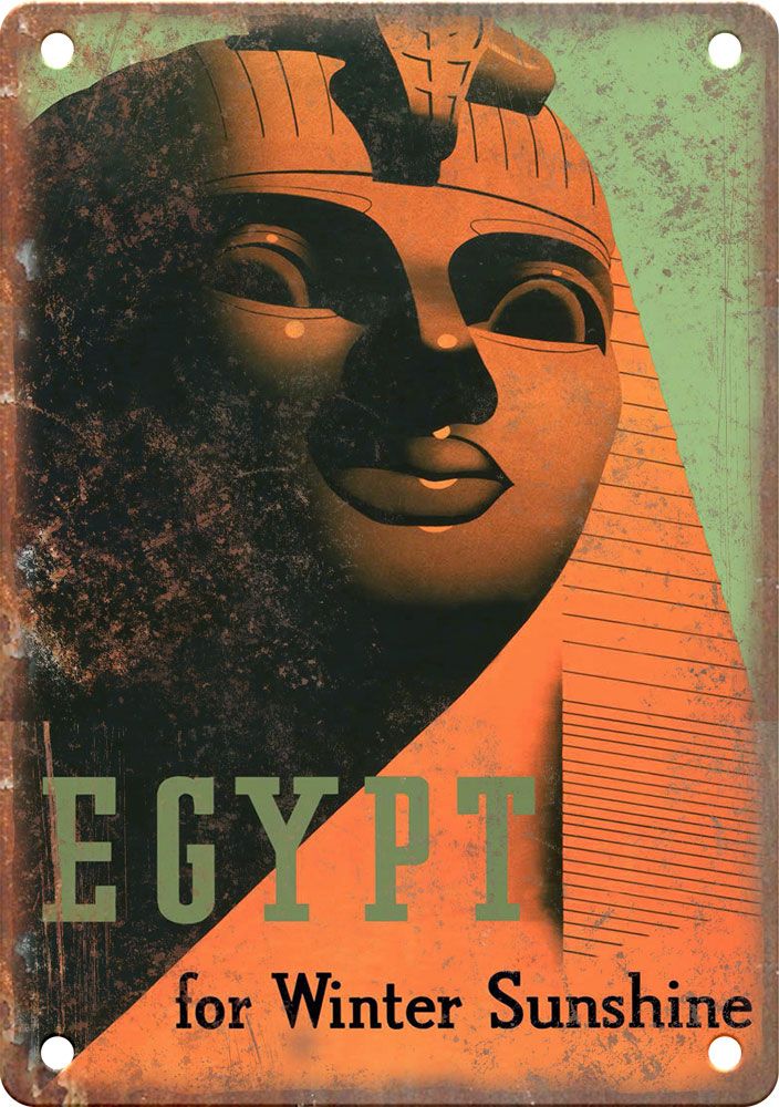 Vintage Egypt Travel Poster Reproduction Metal Sign
