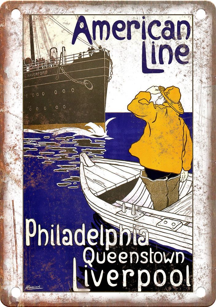 ReproductionVintage Philadelphia Liverpool Travel Poster