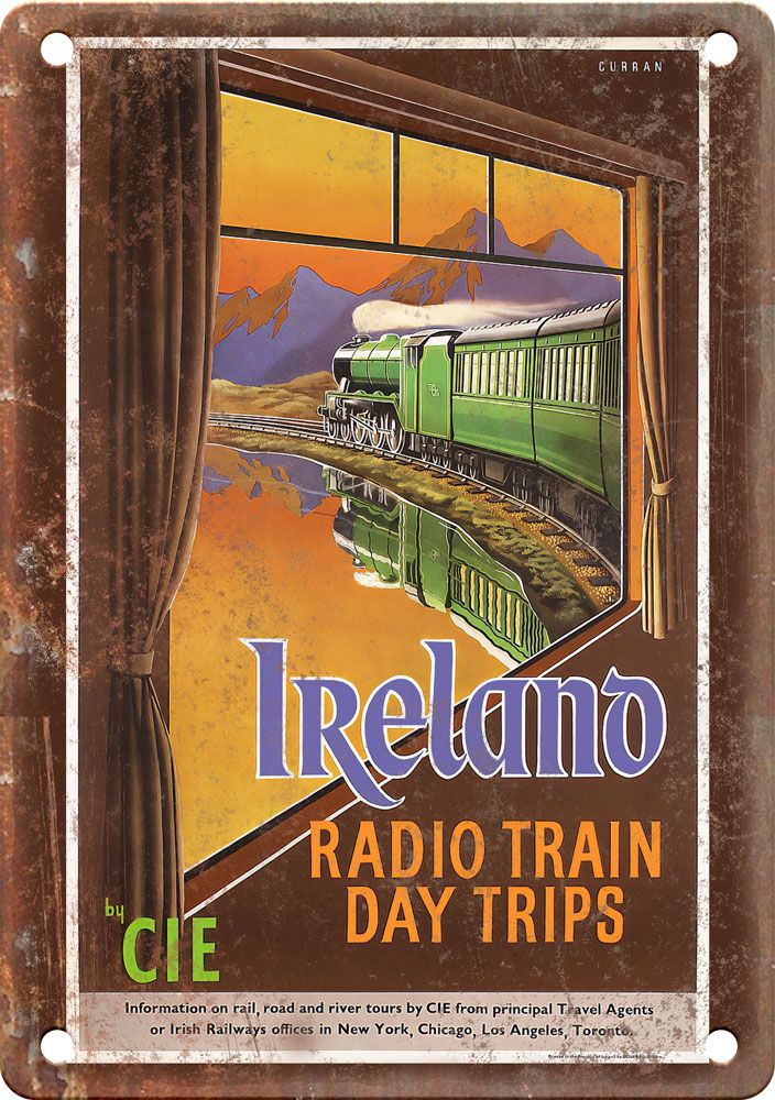 Vintage Ireland Travel Poster Reproduction Metal Sign