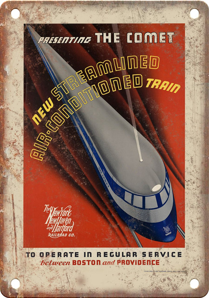 New York New Haven & Hartford Railroad Metal Sign
