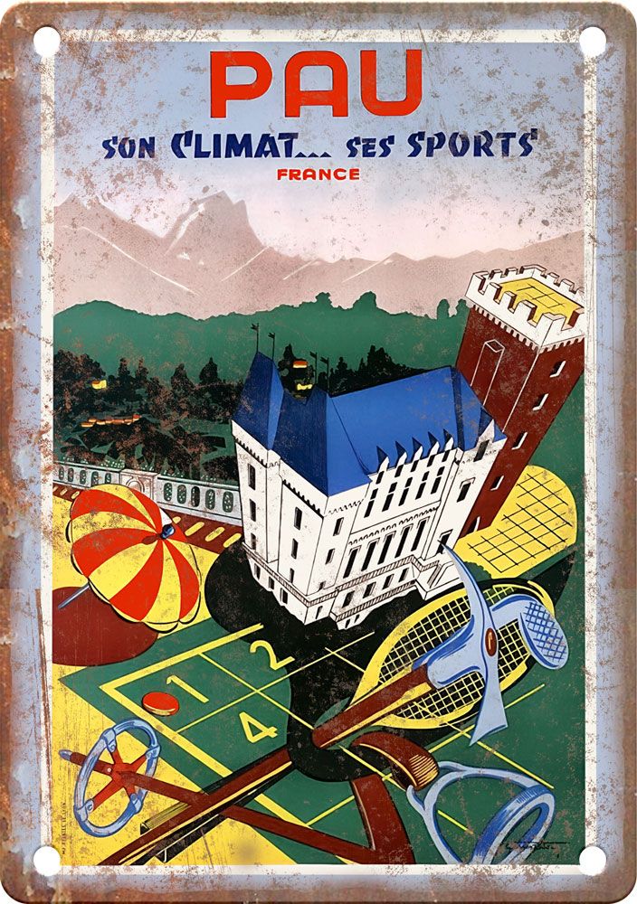 Vintage France Travel Poster Reproduction Metal Sign