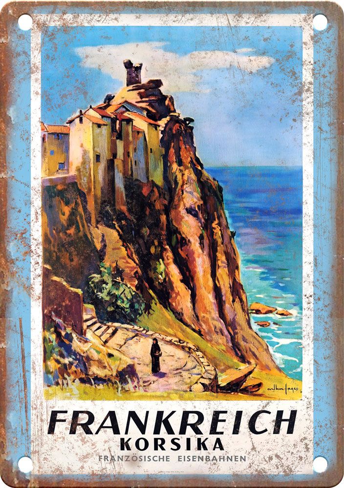 Vintage Frankreich Travel Poster Reproduction Metal Sign