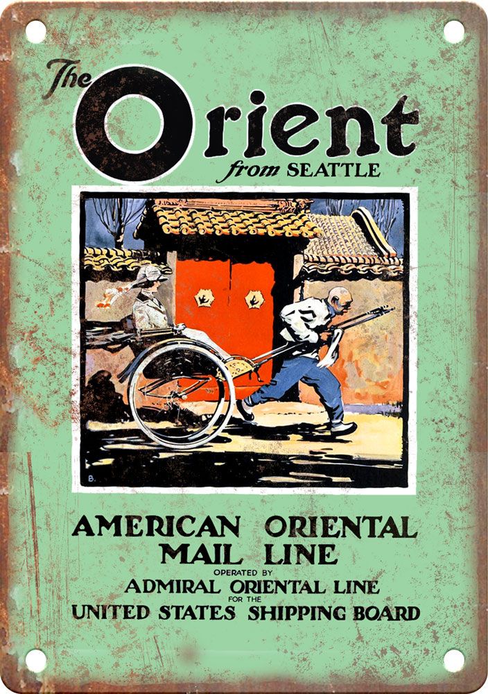 Vintage Orient Travel Poster Reproduction Metal Sign