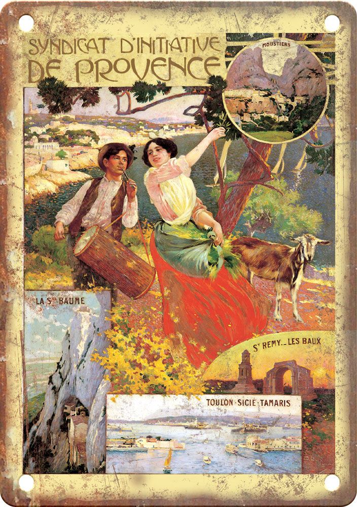 Vintage Provence Travel Poster Reproduction Metal Sign