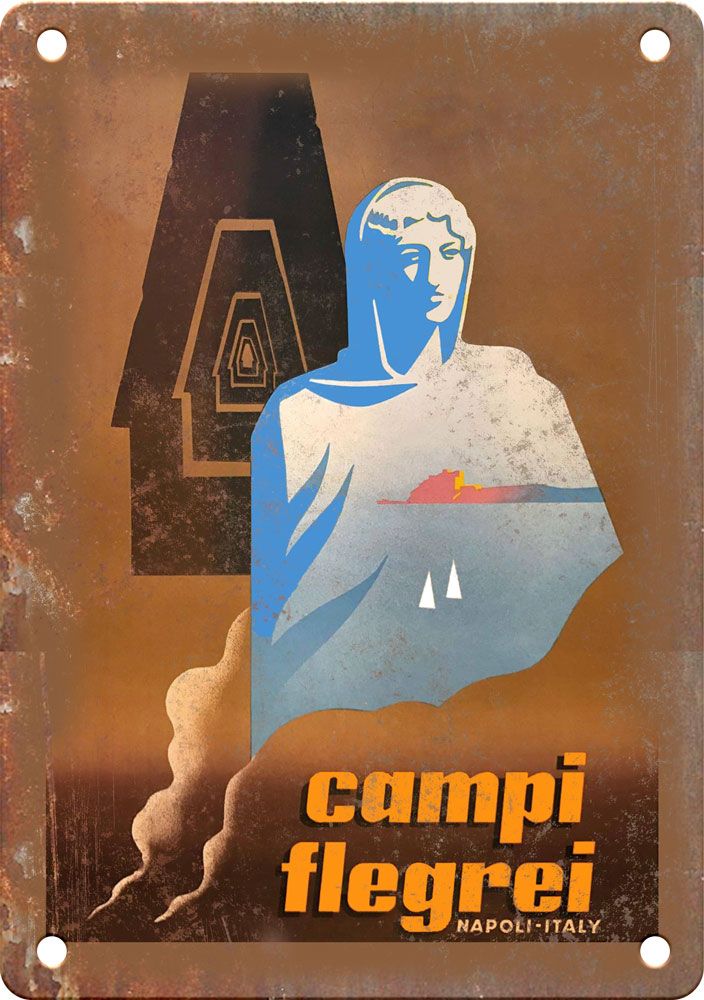 Vintage Napoli Italy Travel Poster Reproduction Metal Sign