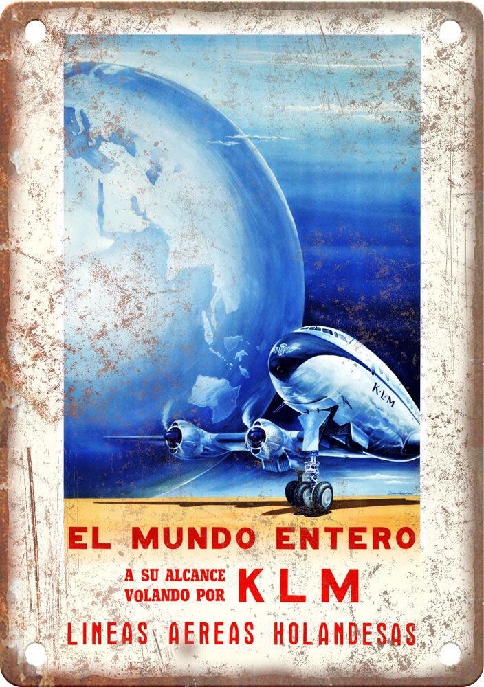 Vintage El Mundo Entero Travel Poster Reproduction Metal Sign