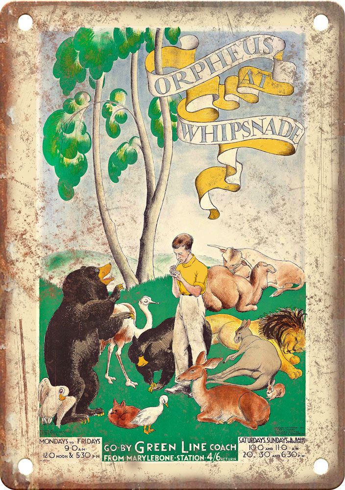 Vintage Orpheus Whipsnade Travel Poster Retro Reproduction