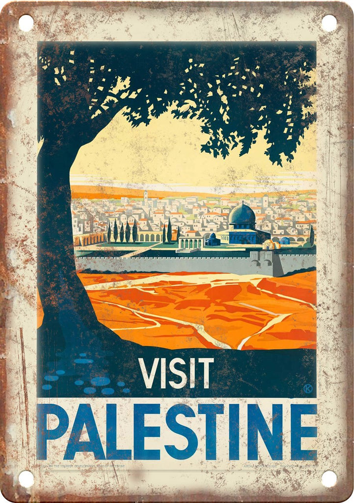 Palestine Vintage Travel Poster Art Metal Sign