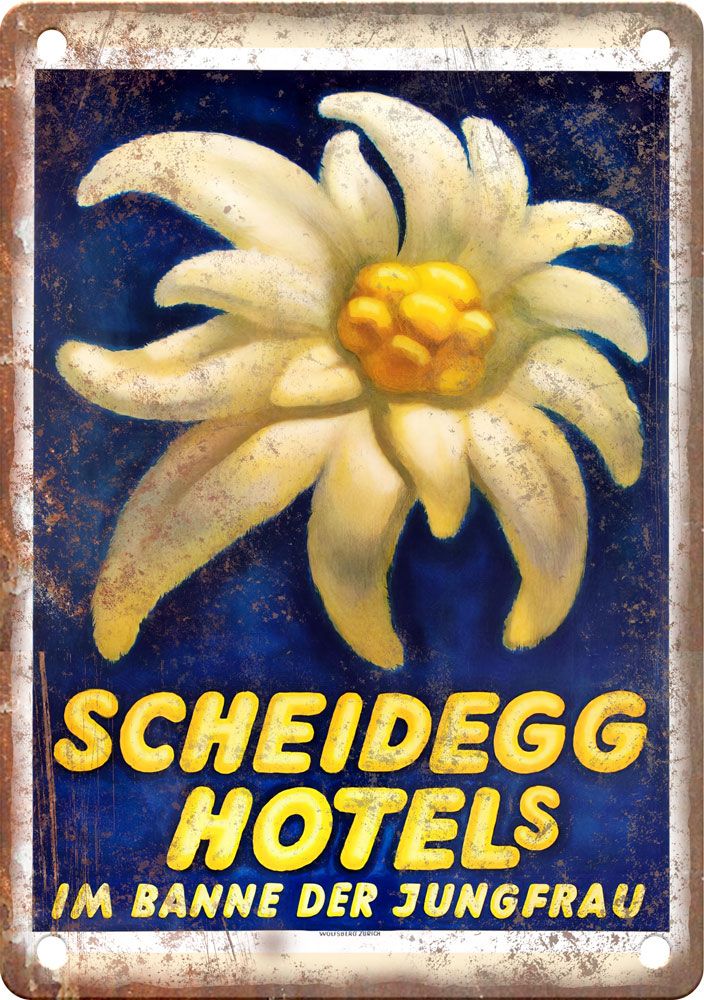 Vintage Scheidegg Hotel Travel Poster Reproduction Metal Sign T370